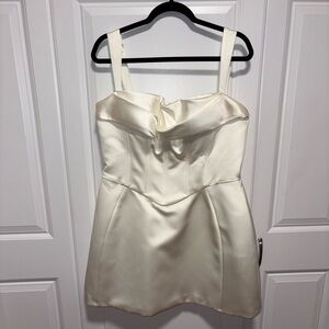 Meshki Isabel Satin Corset Mini Dress in White